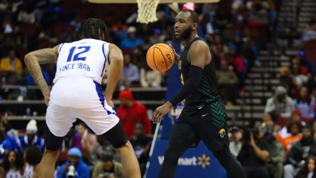 Norfolk State MBB Player Joe Bryant vs. Hampton in the Invesco QQQ Legacy Classic